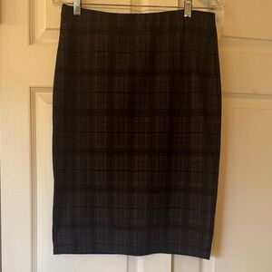 Philosophy Black/charcoal Plaid Pencil Skirt